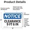 Signmission Clearance 9 Ft 6 In, 7 in W x Rectangle, Vinyl Decal OS-2PACK-NS-D-57-L-10664 - alternate 3